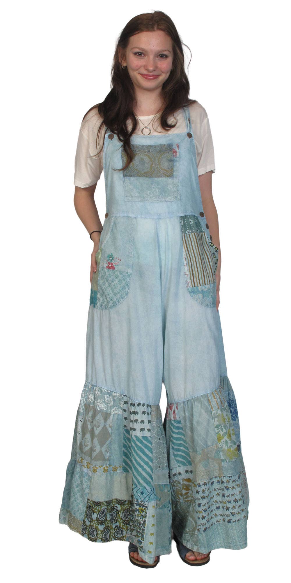 Peace & Love Overalls: Baby Blue / M