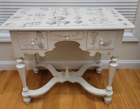 Vintage Desk or Vanity updated with a botanist theme
