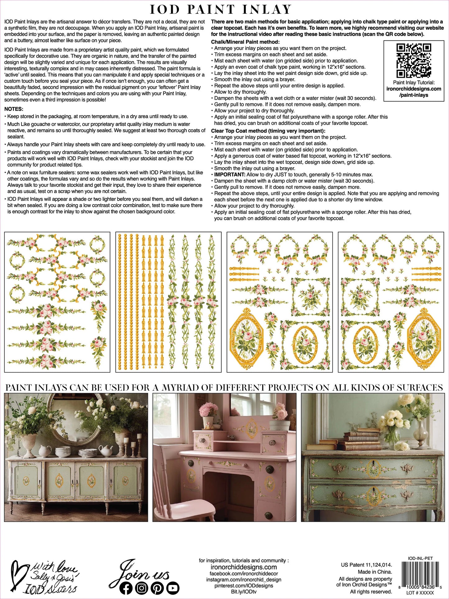 Petite Fleur Pink IOD Paint Inlay 12x16 Pad™
