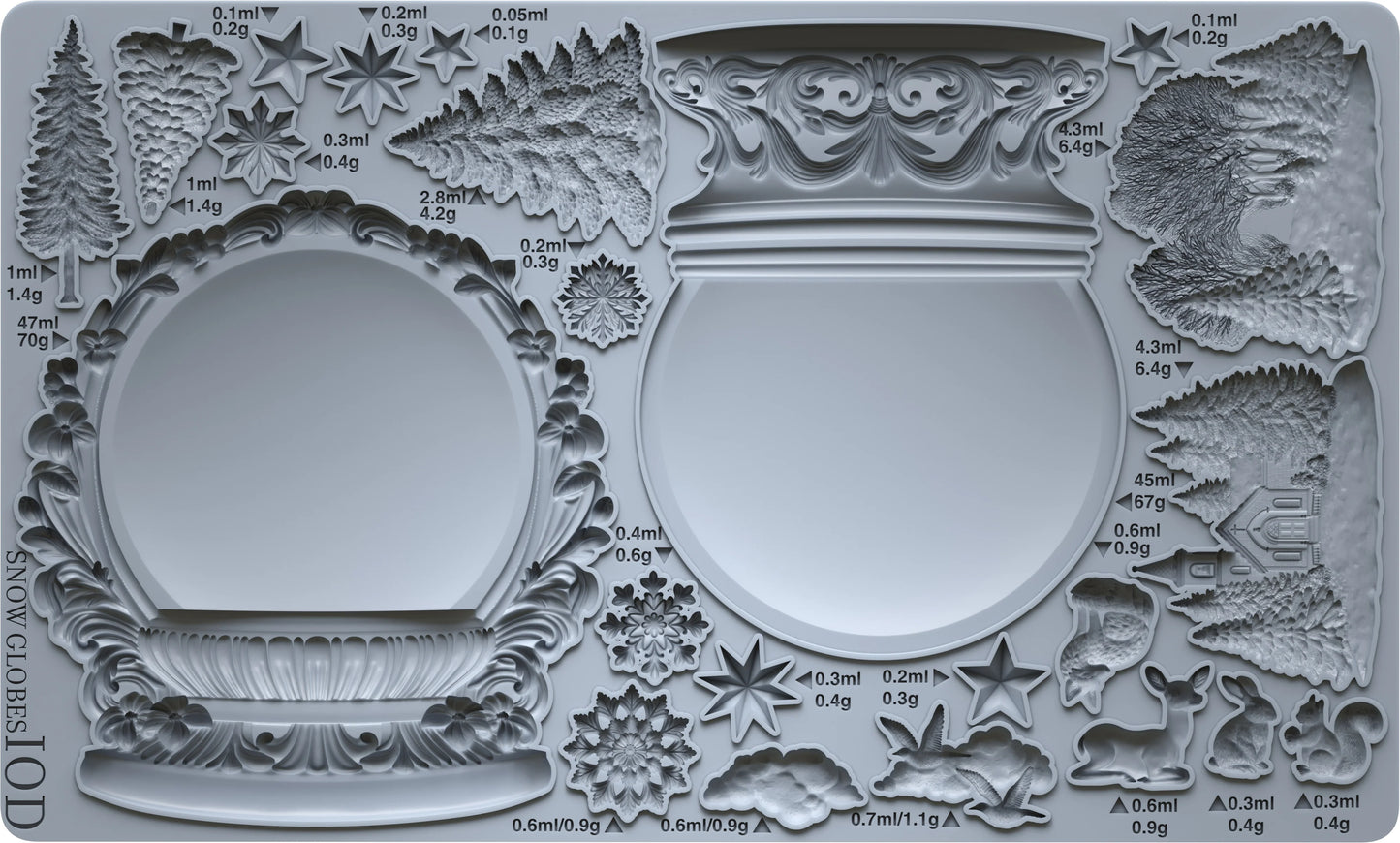 Snow Globes 6x10 Mould IOD