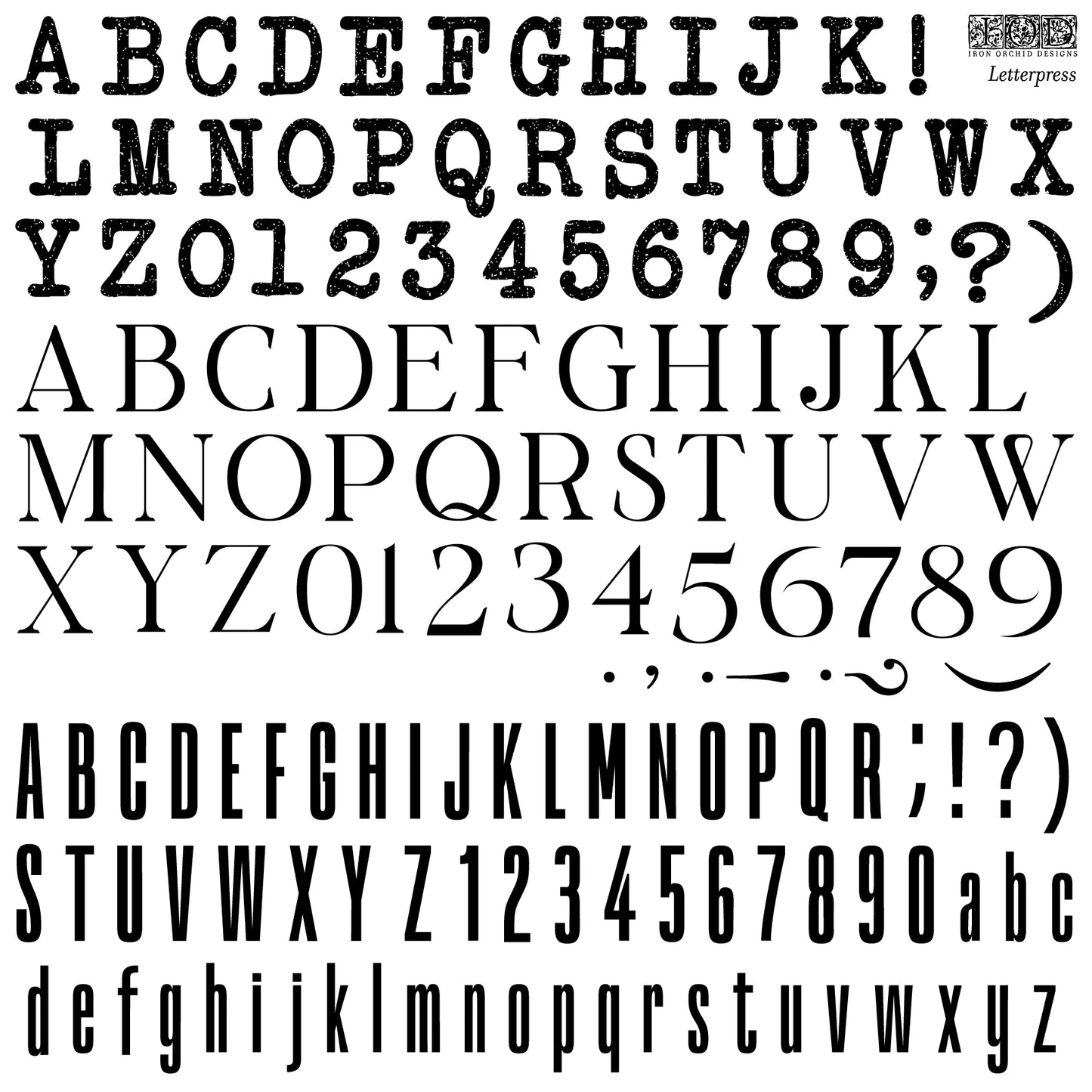 Letterpress 12x12 IOD Stamp