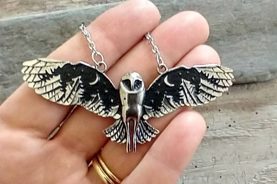 Owl Statement Necklace, Magical Necklace