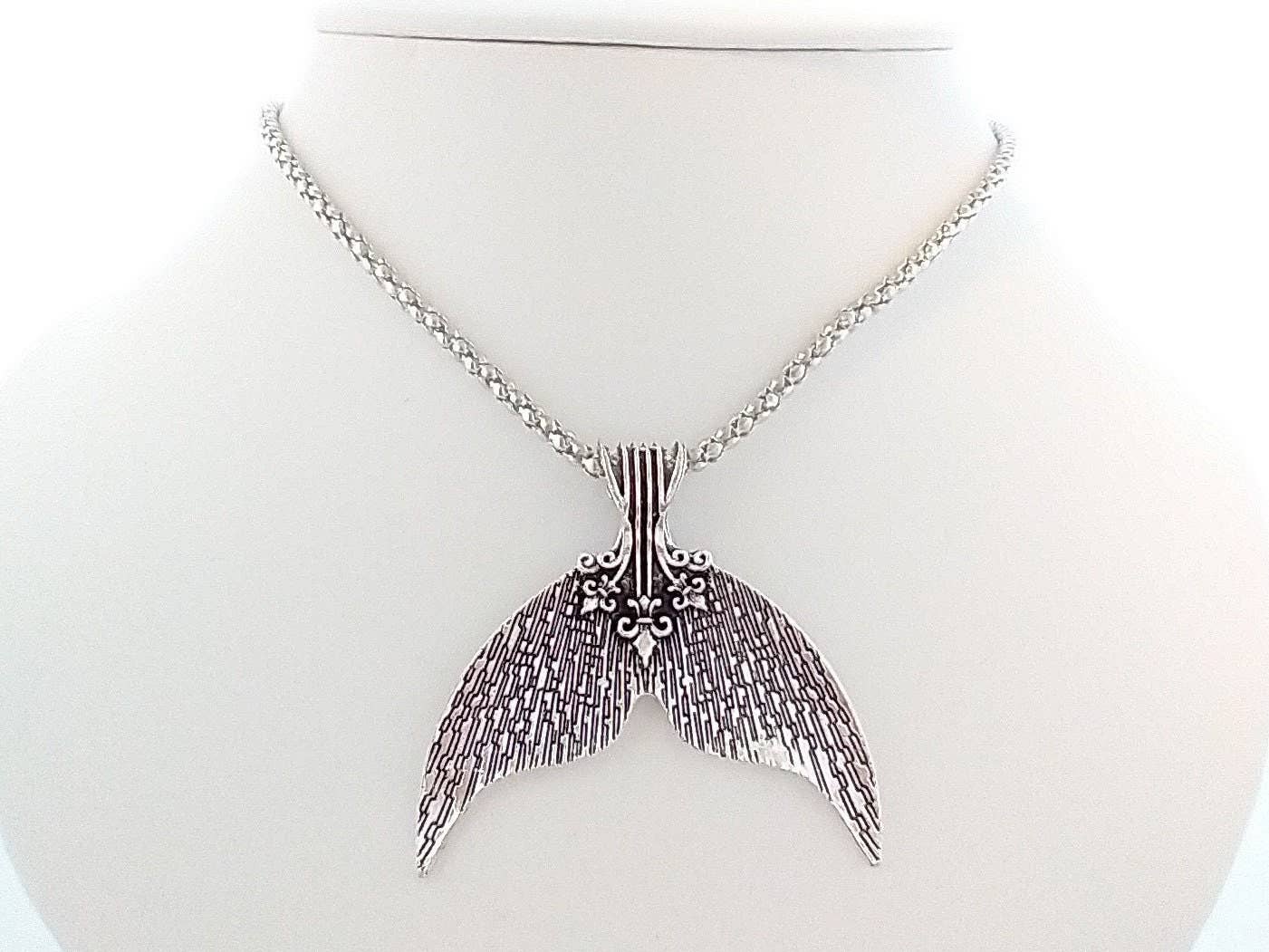 Mermaid Necklace, Nautical Necklace, Whale Tail Necklace