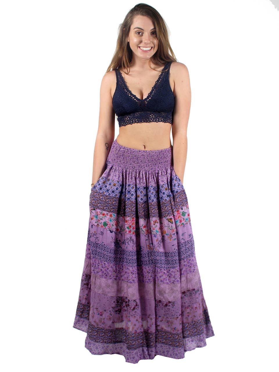 Smocked Top Tier Skirt Assorted / XL