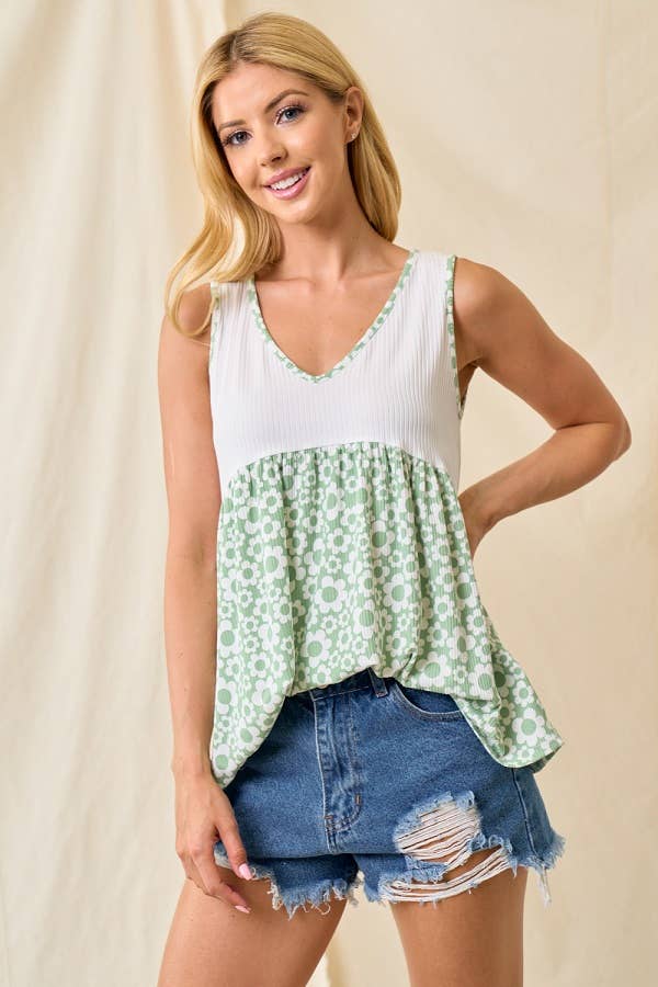 Jennifer's Floral Top: CORAL / XL
