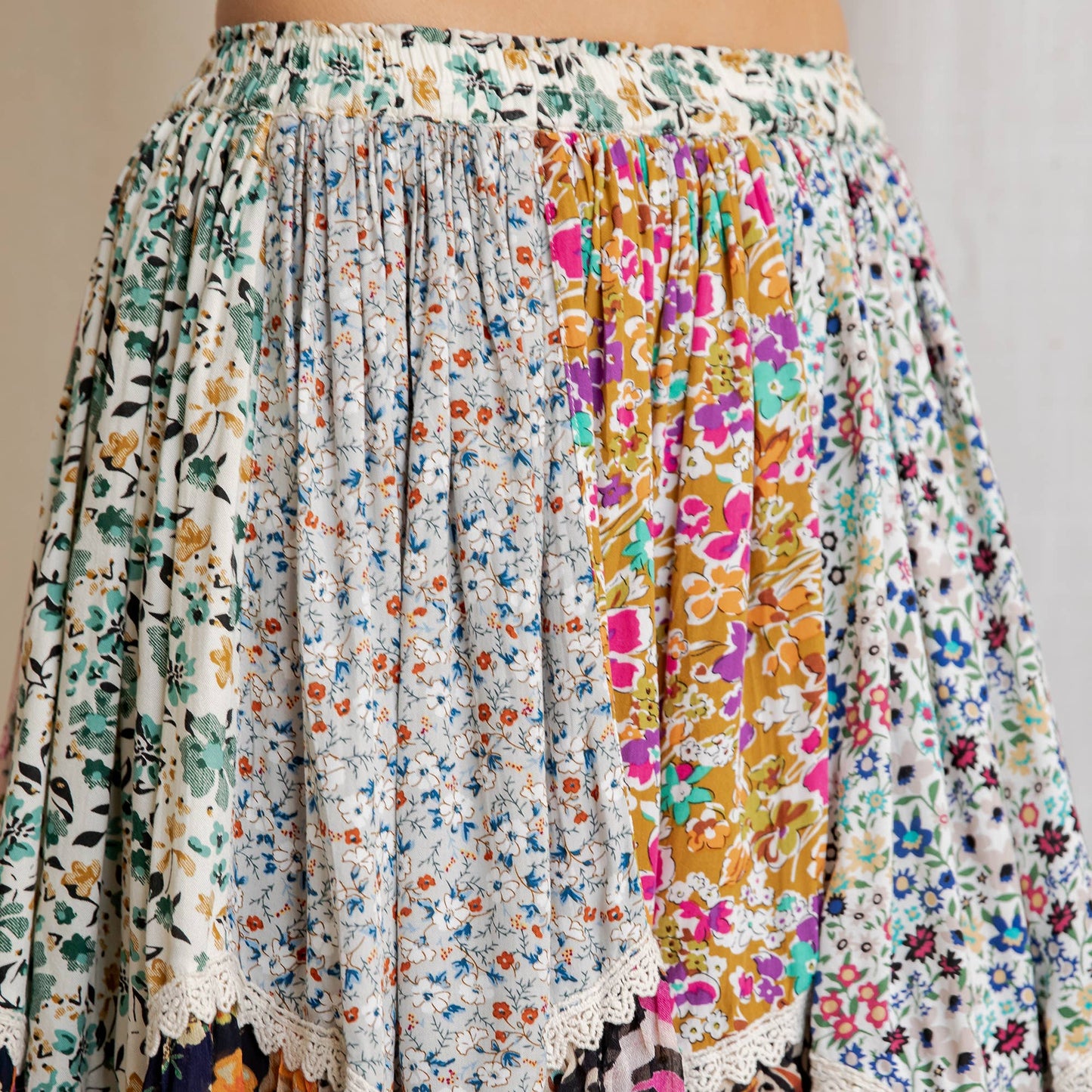 Desert Dream Festival Skirt Gathered Lace Mini