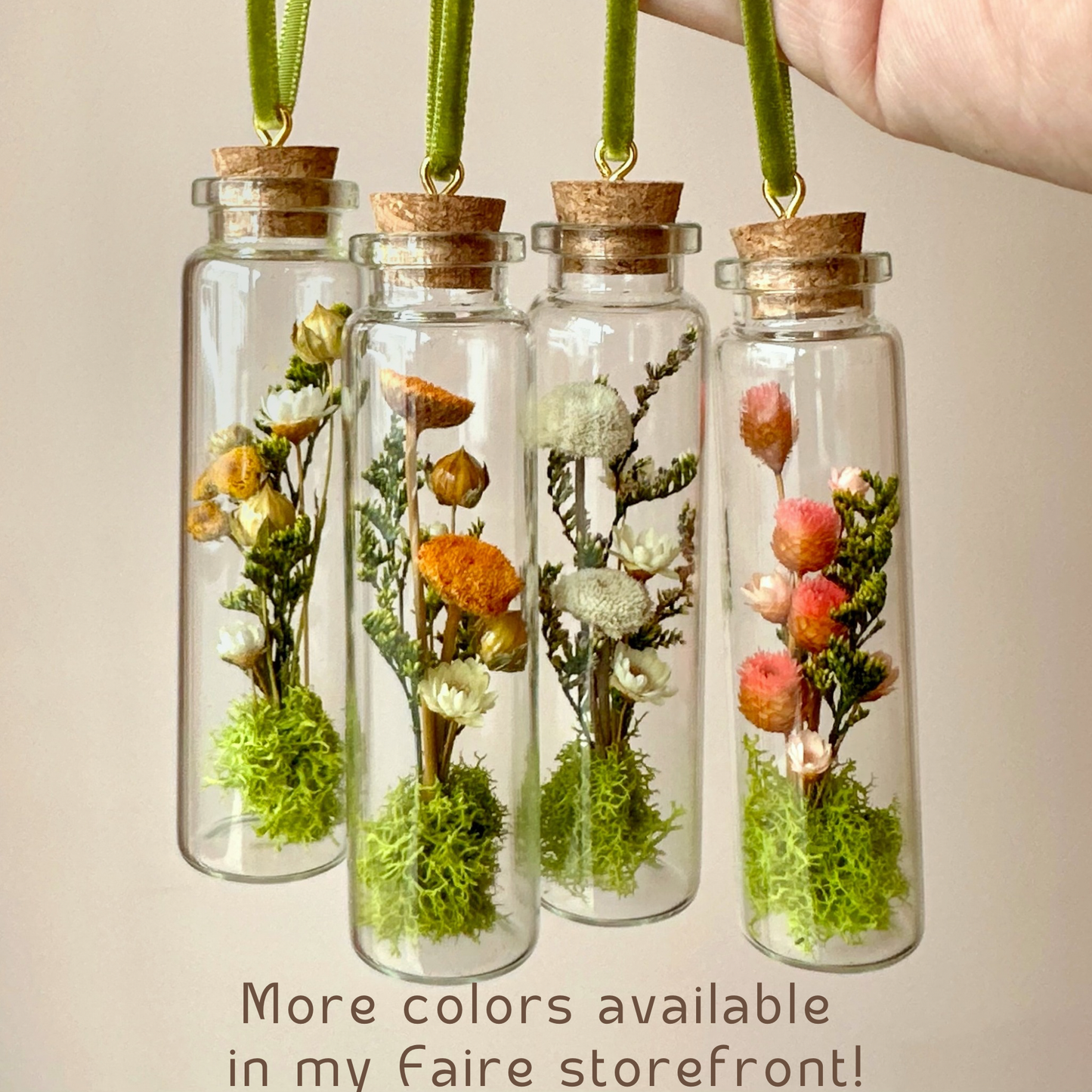 Mix Wildflower Terrarium Christmas Ornament Curiosity Jar: Velvet
