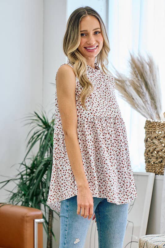 Kassandras mockneck tunic tank: CREAM / XL
