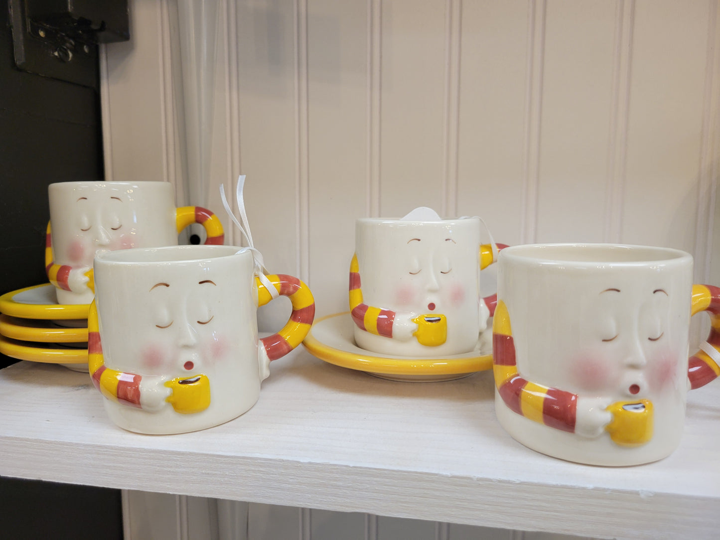 Vintage Java Joe by Clay Art Mugs and Saucers