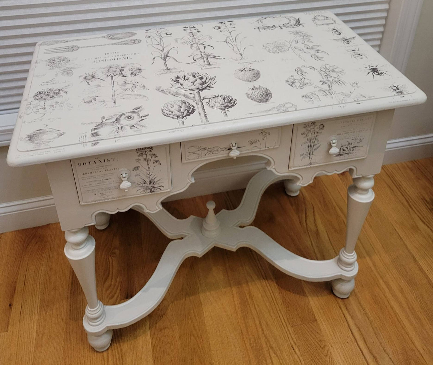 Vintage Desk or Vanity updated with a botanist theme