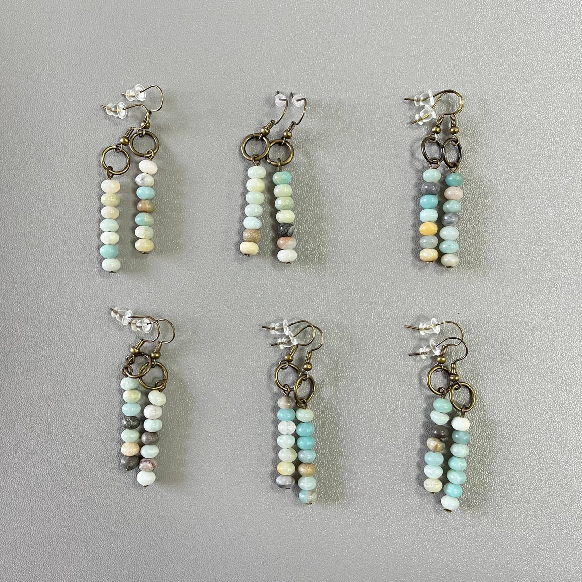 Natural Amazonite Circle Earrings