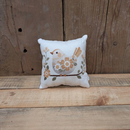 Mini Pillow with Bird