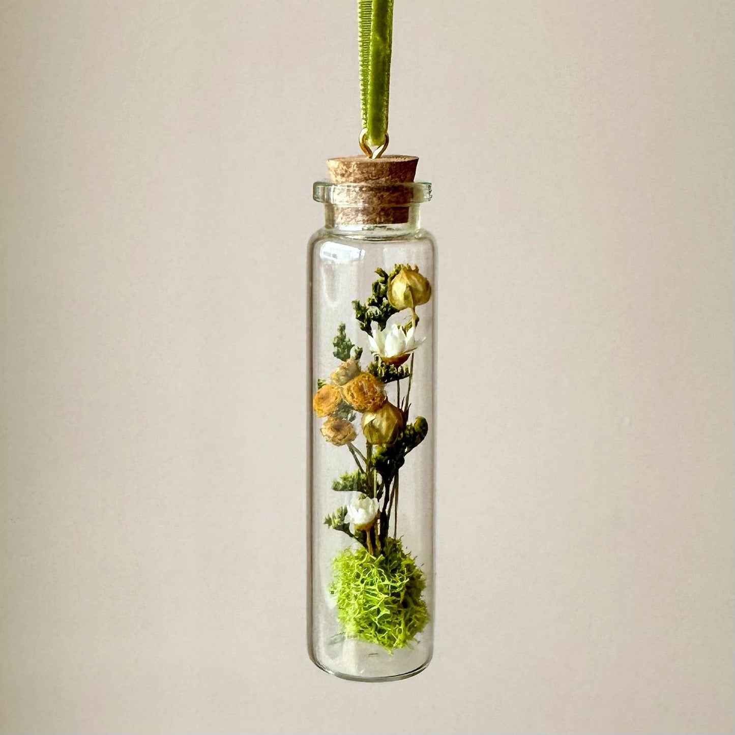 Mix Wildflower Terrarium Christmas Ornament Curiosity Jar: Velvet