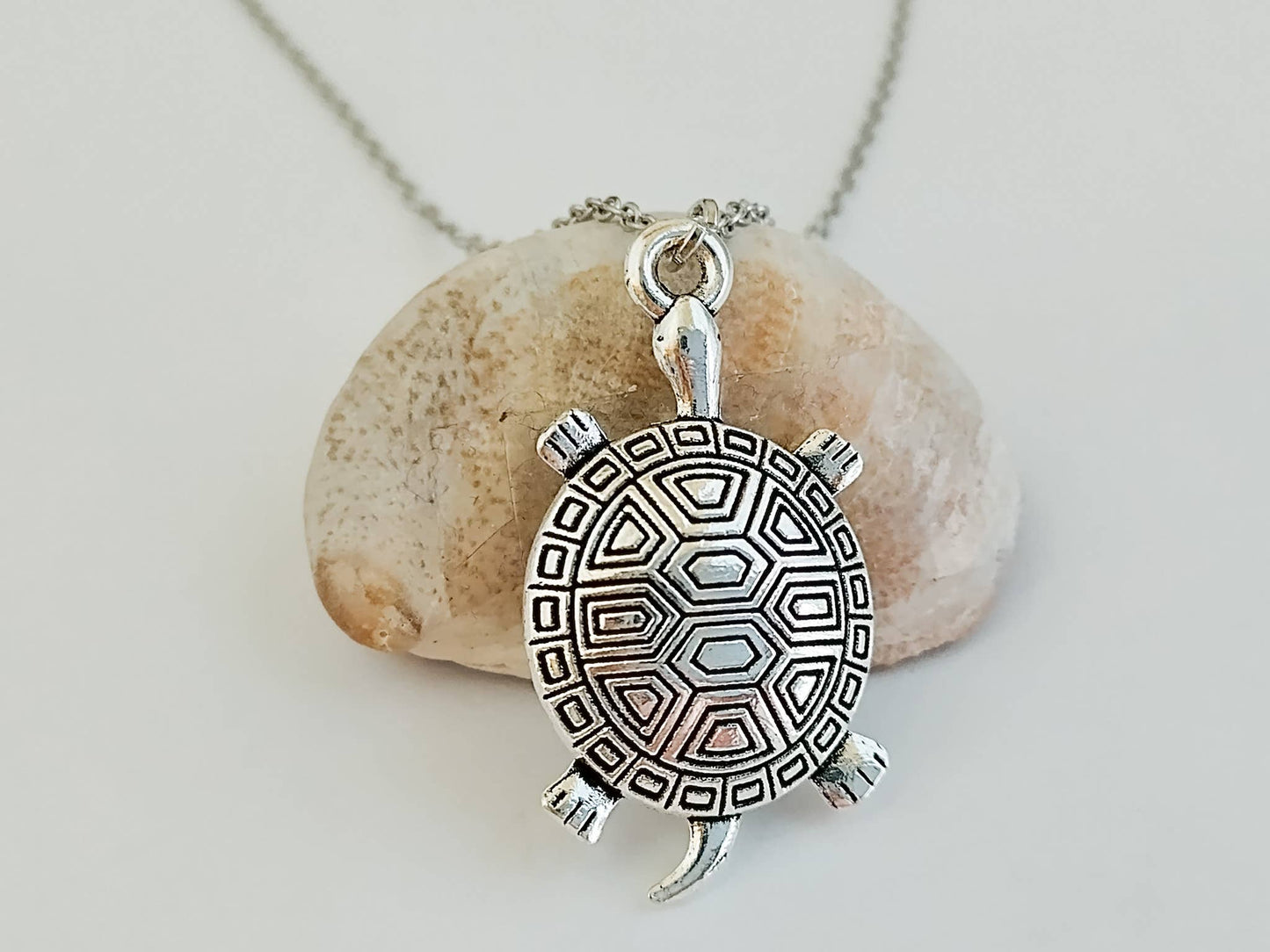 Silver Turtle Necklace, Nature Necklace