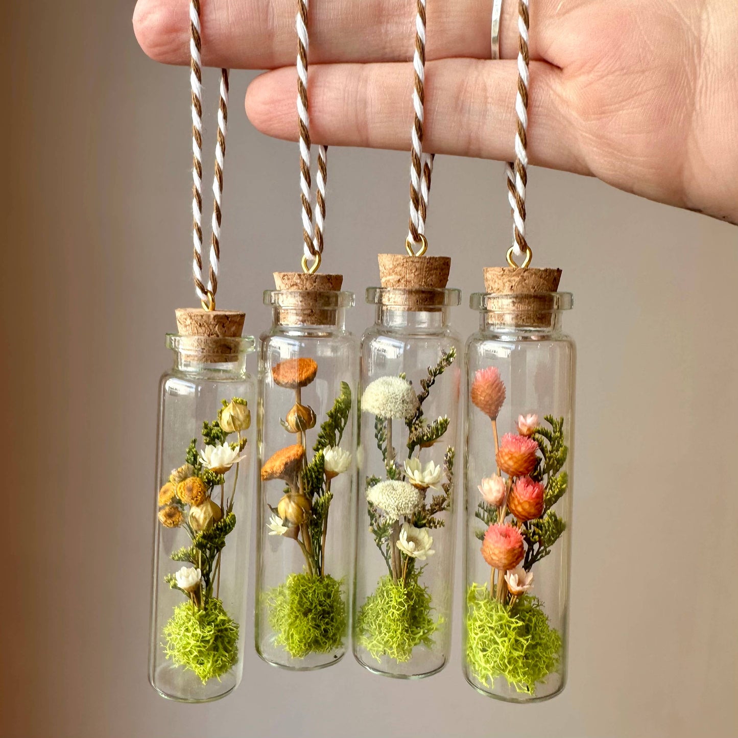 Mix Wildflower Terrarium Christmas Ornament Curiosity Jar: Velvet
