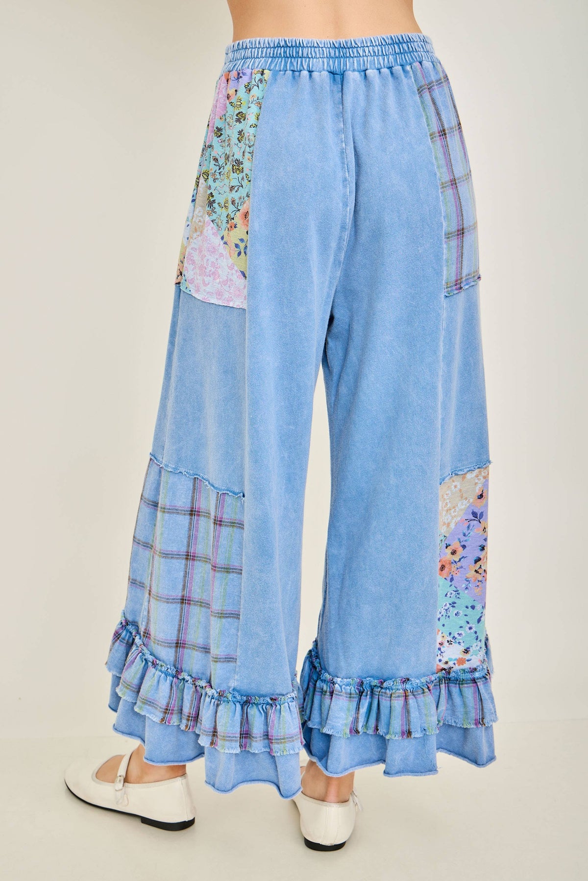 Mineral Washed Patchwork Pants
