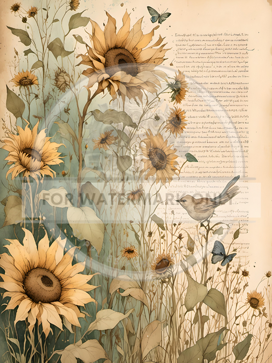 A3 Sunflower Dreamin' Rice Paper