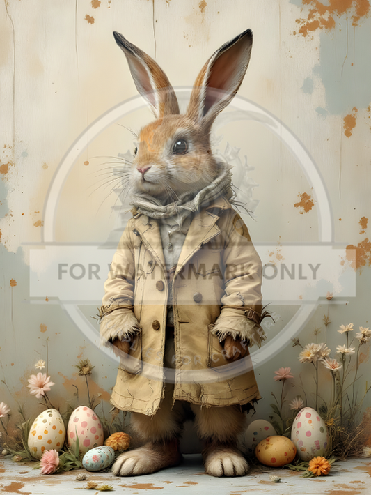 A4 Rock Star Bunny Rice Paper