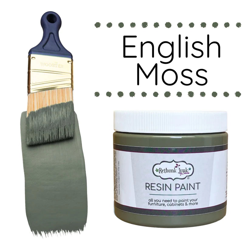 Rethunk Junk Resin Paint ENGLISH MOSS Furniture and Cabinet Paint