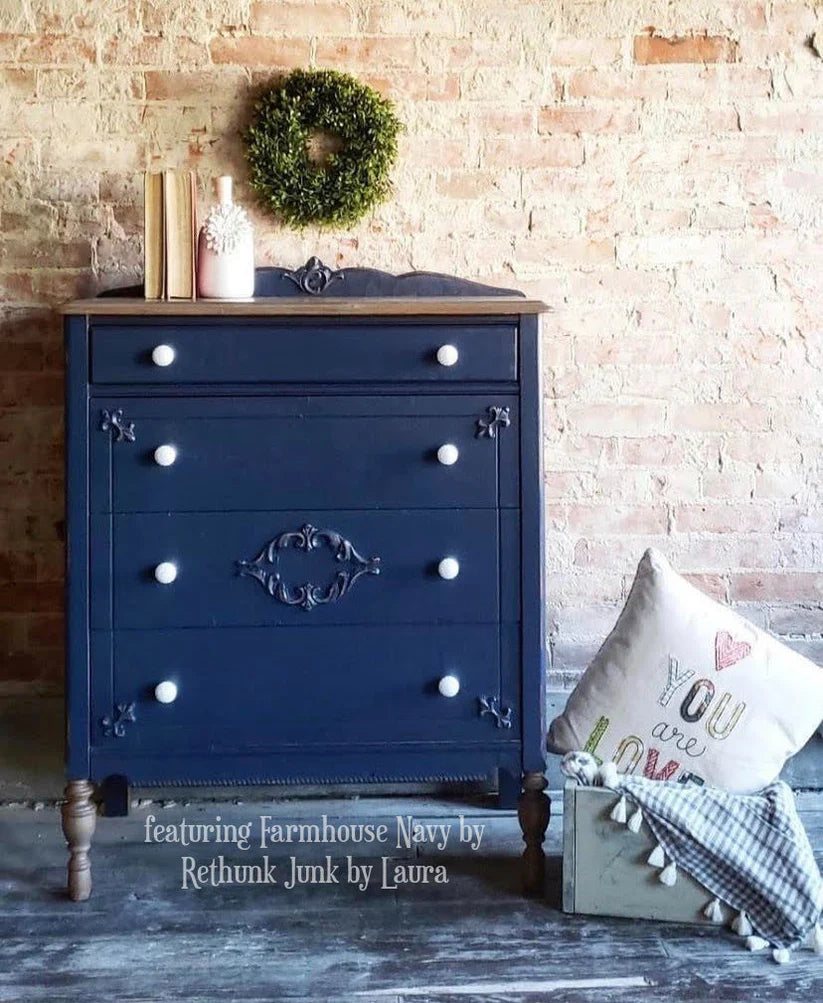 Rethunk Junk Resin Paint Farmhouse Navy Furniture and Cabinet Paint