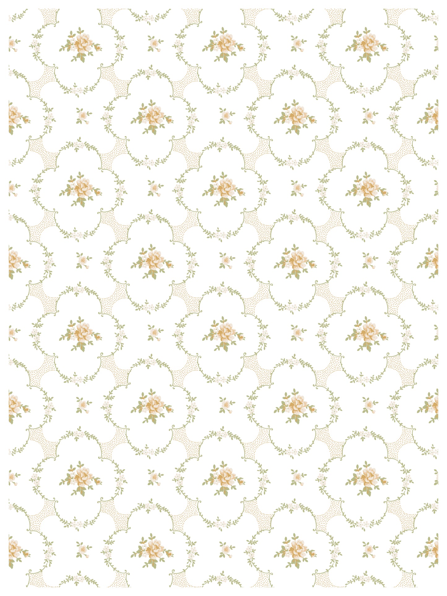 Decorative pattern with floral elements on a white background