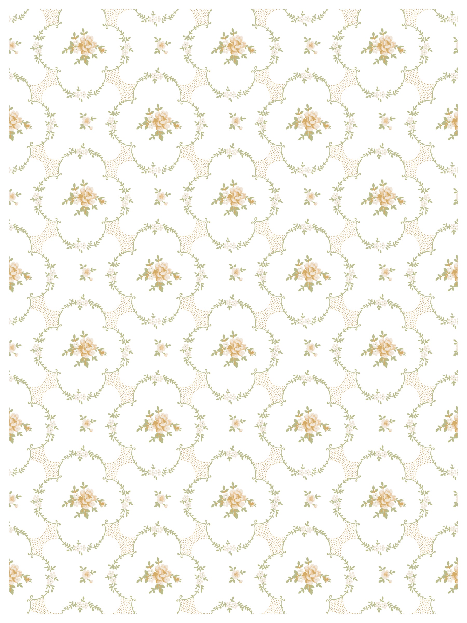 Decorative pattern with floral elements on a white background