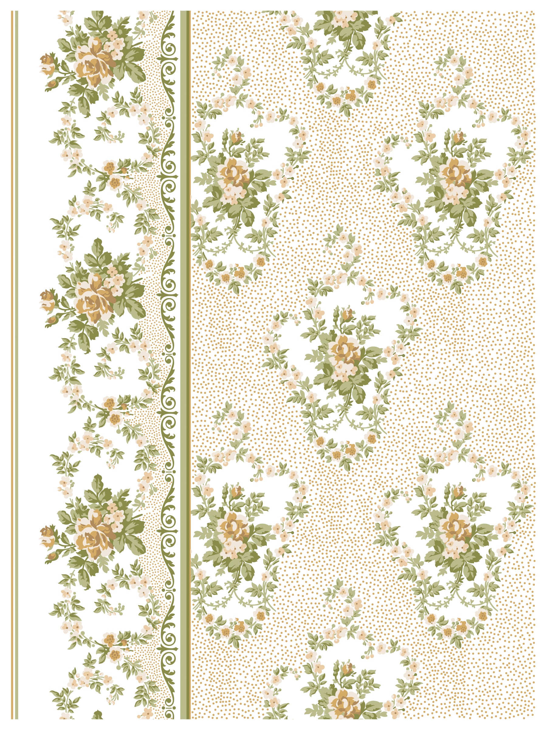 Floral patterned notebook cover with decorative elements on a white background