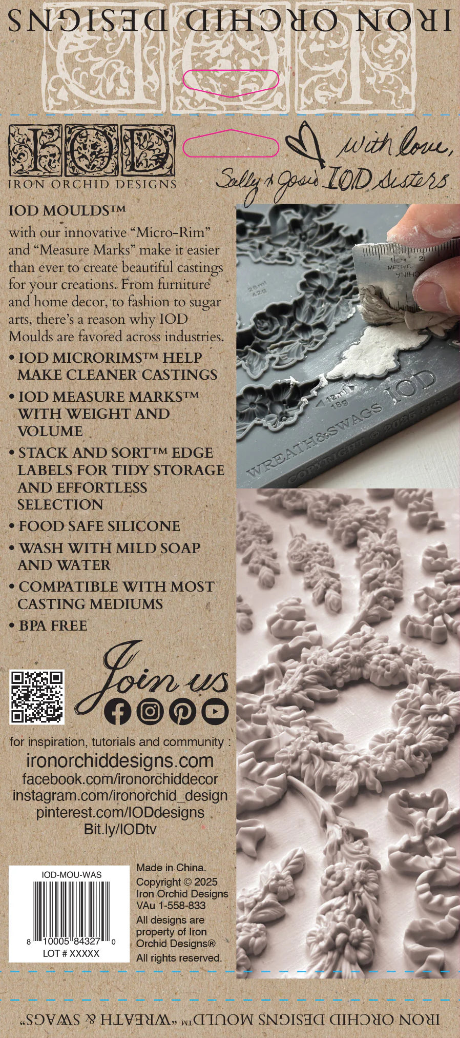 Iron Orchid Designs mold packaging with text and product images.
