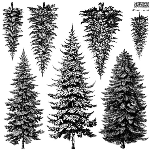 Winter forest stamp