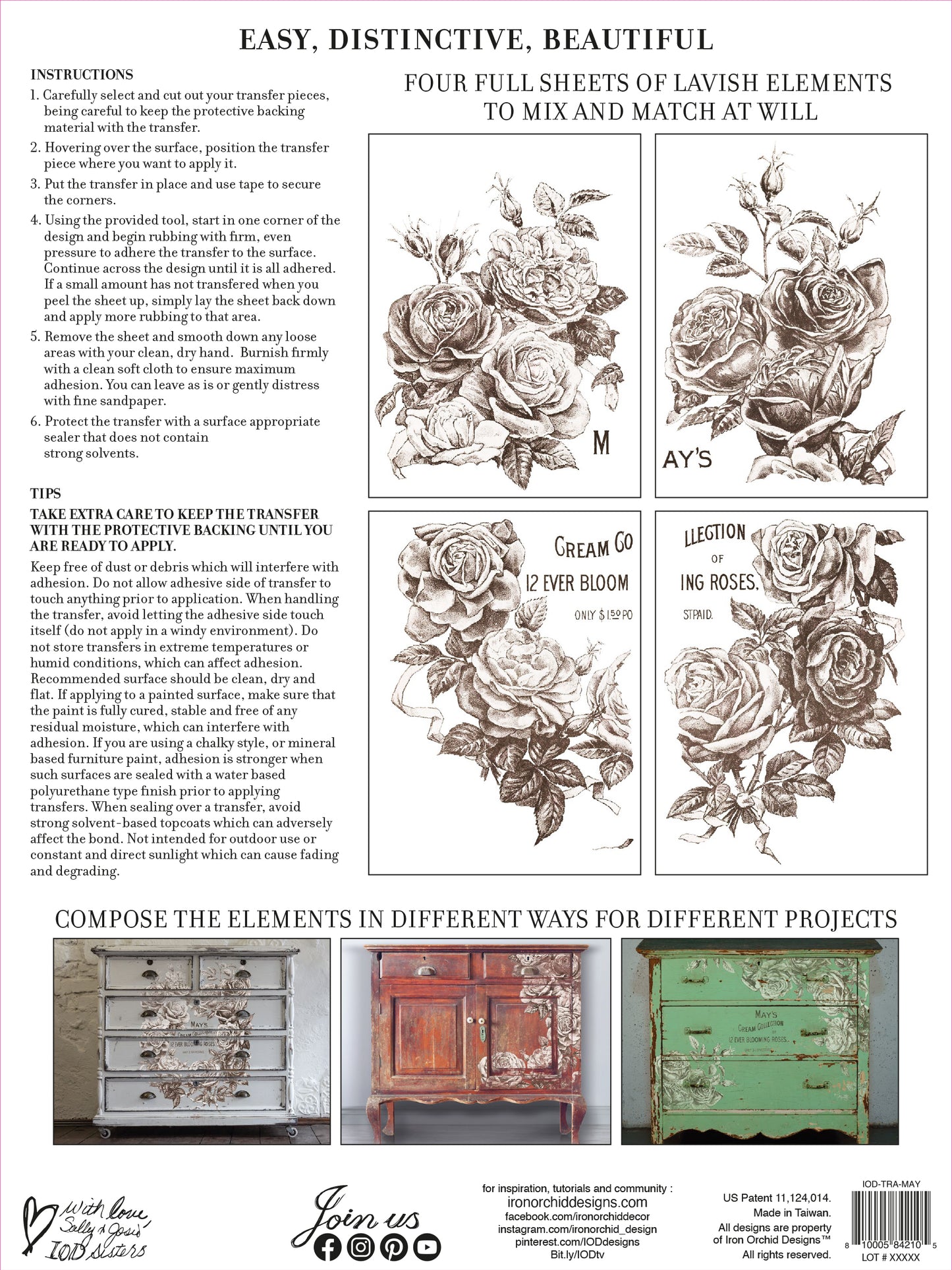 IOD Transfer May's Roses