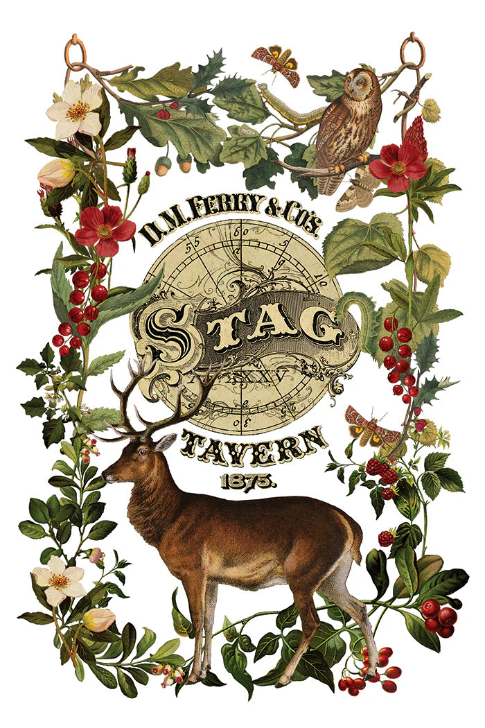 Vintage-style illustrated label or poster for 'D.L.