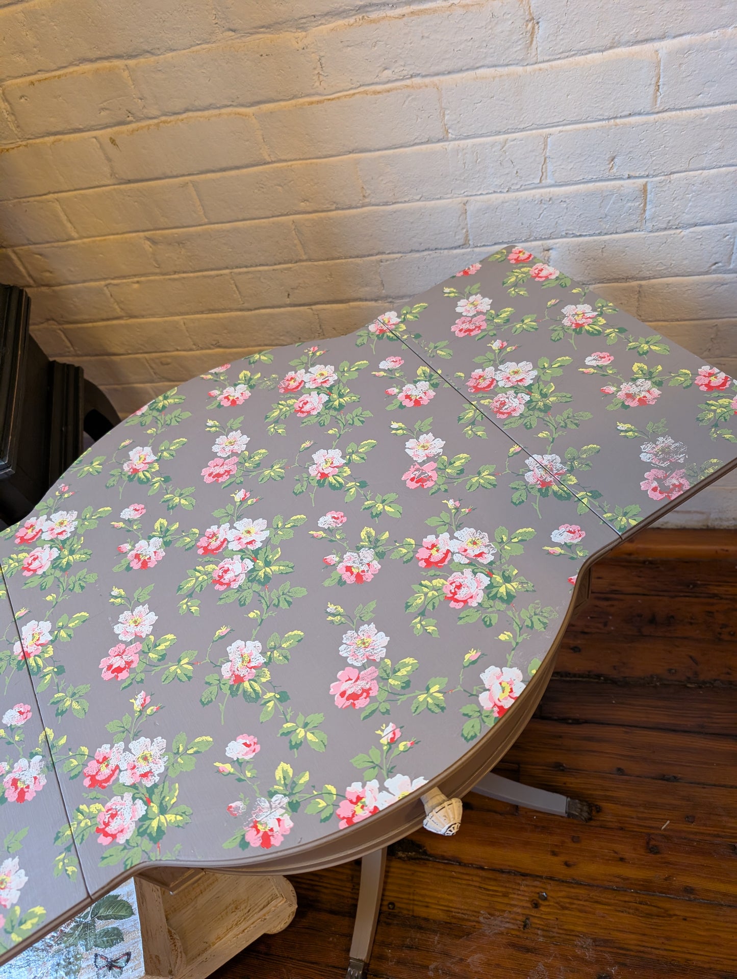 Vintage Restyled Drop Leaf Accent Table