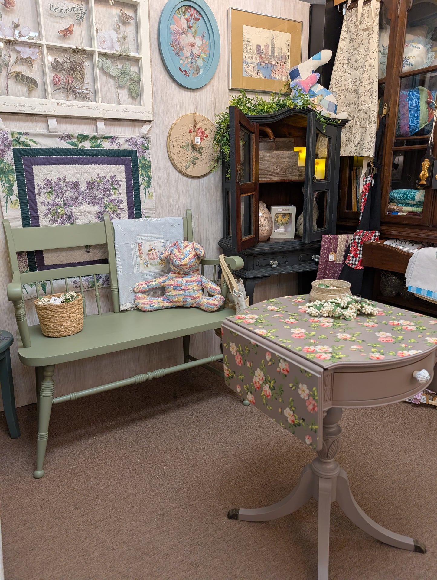 Vintage Restyled Drop Leaf Accent Table