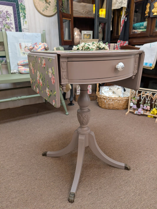 Vintage Restyled Drop Leaf Accent Table