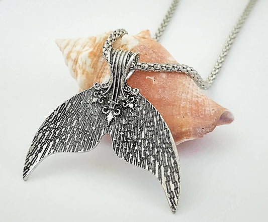 Mermaid Necklace, Nautical Necklace, Whale Tail Necklace