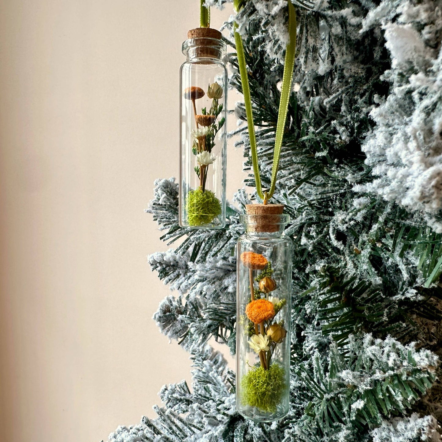 Mix Wildflower Terrarium Christmas Ornament Curiosity Jar: Velvet