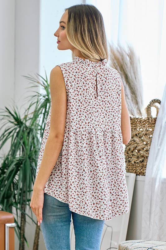 Kassandras mockneck tunic tank: CREAM / M