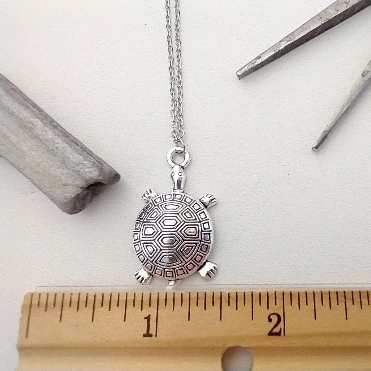 Silver Turtle Necklace, Nature Necklace