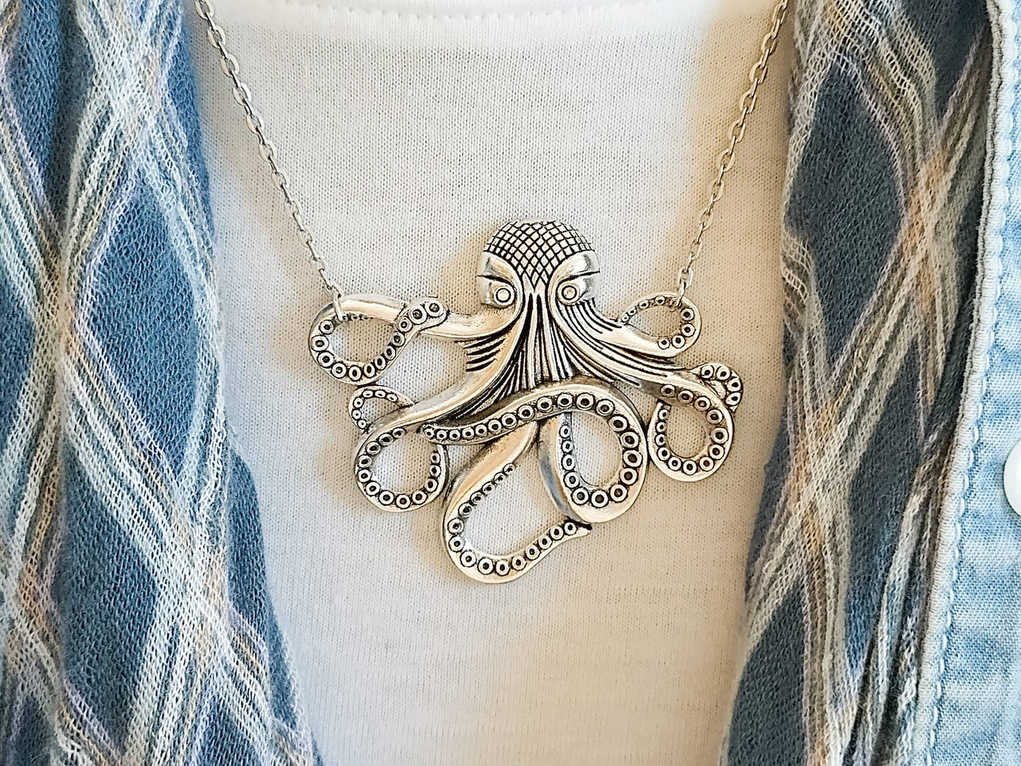 Silver Octopus Choker
