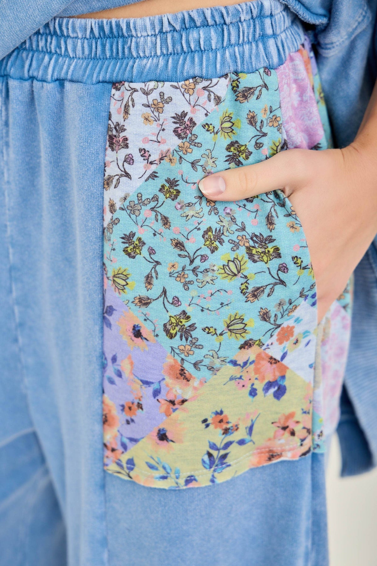 Mineral Washed Patchwork Pants