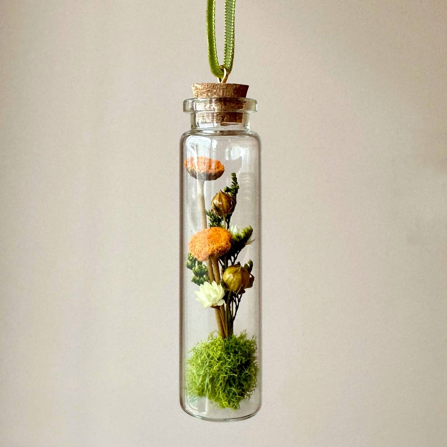 Mix Wildflower Terrarium Christmas Ornament Curiosity Jar: Velvet