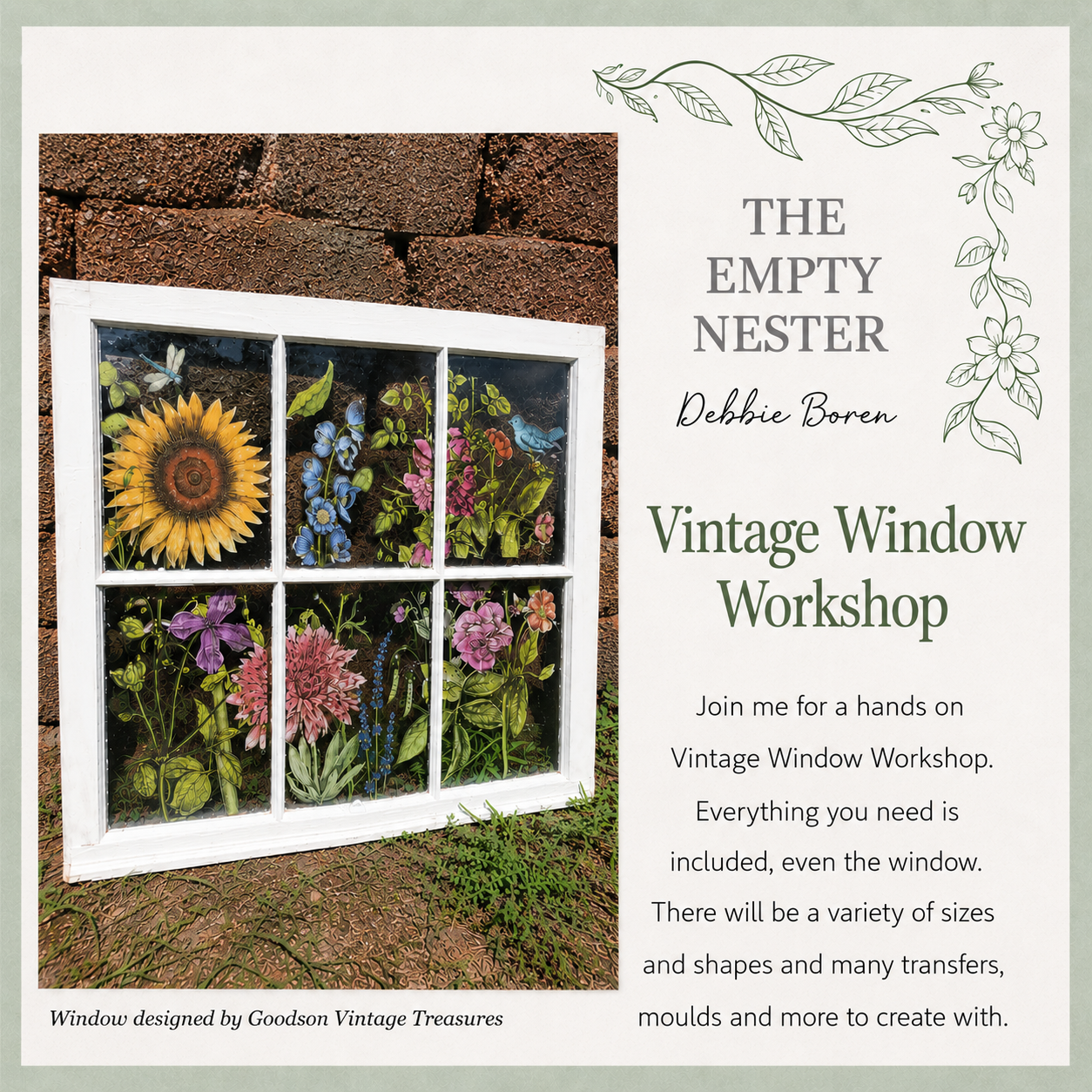 Vintage Window Workshop Saturday 7/15/26